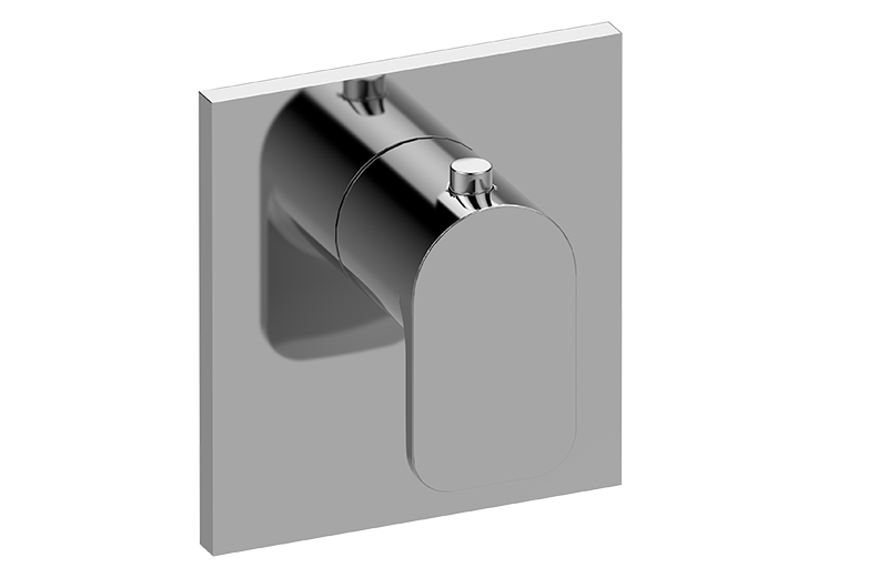 Graff G-8043-LM42E-BB-T - Square M-Series Thermostatic Valve Trim Plate With Handle