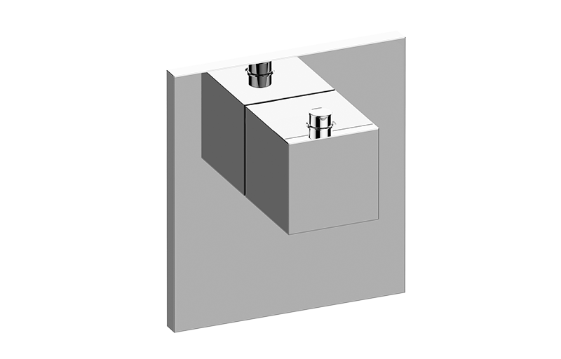 Graff G-8043-SH-AU-T - Square M-Series Thermostatic Valve Trim Plate With Handle