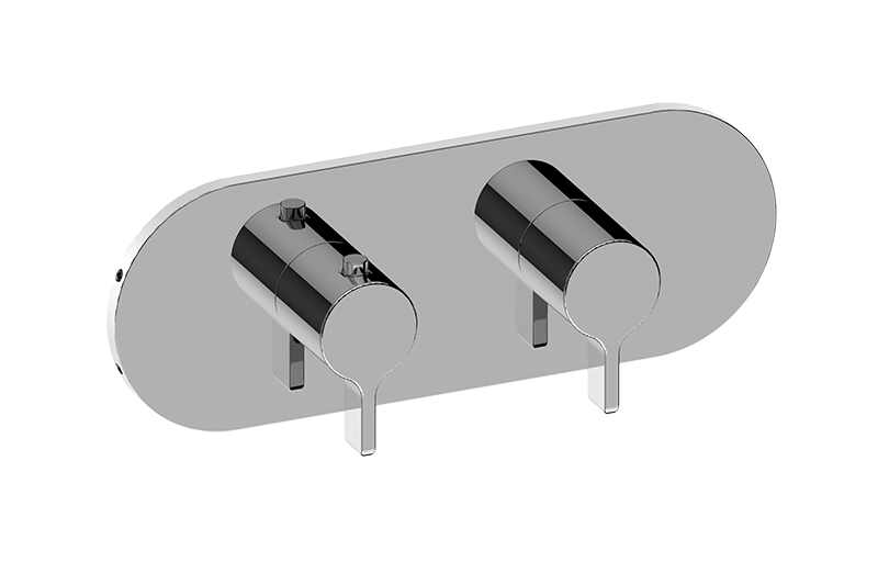 Graff G-8047H-LM46E0-BK-T - Round M-Series Valve Trim With Two Handles (Horizontal Orientation)