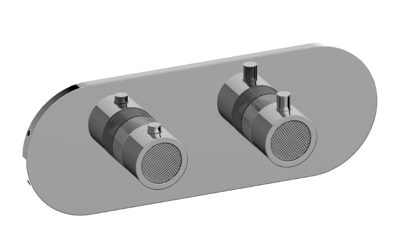 Graff G-8047H-RK0-BK-T - Round M-Series Valve Trim With Two Handles (Horizontal Orientation)