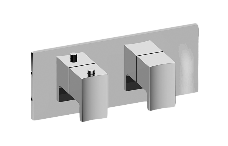Graff G-8048H-LM36E0-BK-T - Square M-Series Valve Trim With Two Handles (Horizontal Orientation)