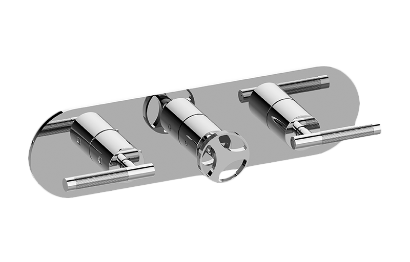 Graff G-8056HH-ALM57C19-UBB-T - Round M-Series Valve Trim With Three Handles (Horizontal Orientation)