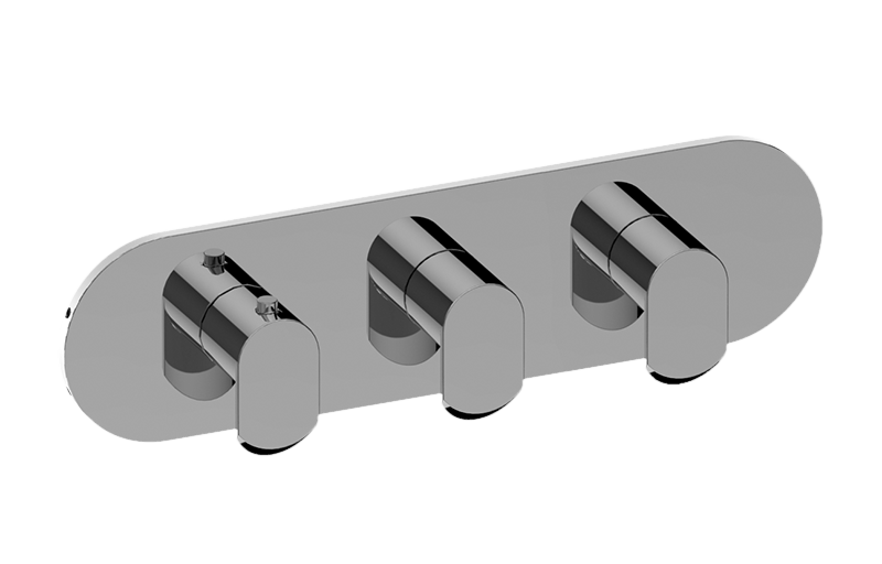 Graff G-8056H-LM45E0-PC-T - Round M-Series Valve Trim With Three Handles (Horizontal Orientation)