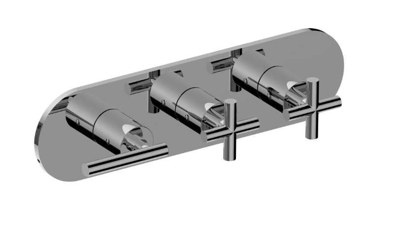 Graff G-8056HH-LM62C17-UBB-T - Round M-Series Valve Trim With Three Handles (Horizontal Orientation)