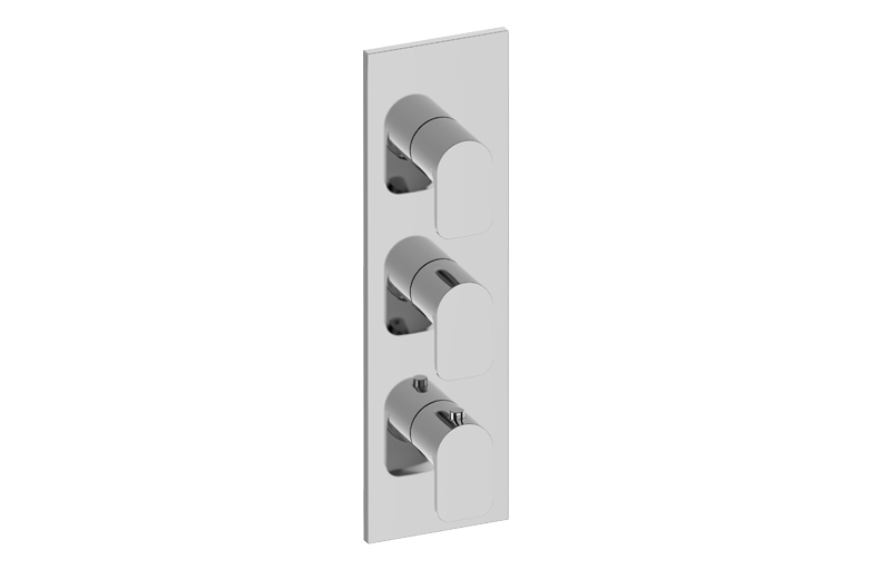 Graff G-8057-LM42E0-AU-T - Square M-Series Valve Trim With Three Handles