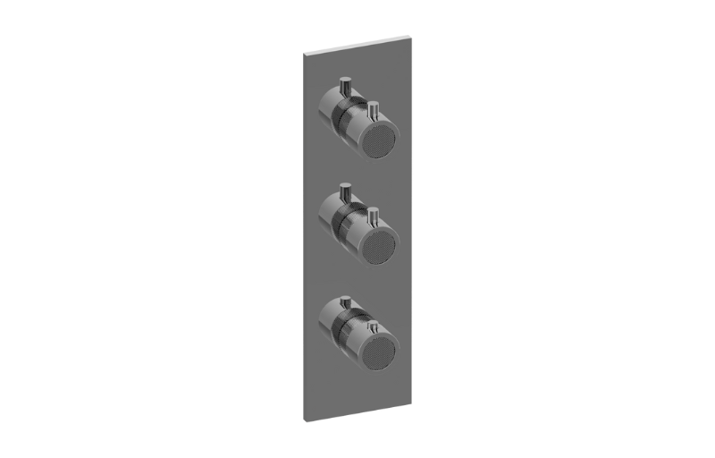 Graff G-8057-RK0-BK-T - Square M-Series Valve Trim With Three Handles