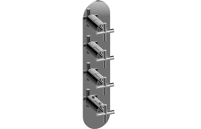 Graff G-8058-C17E0-AU-T - Round M-Series Valve Trim With Four Handles