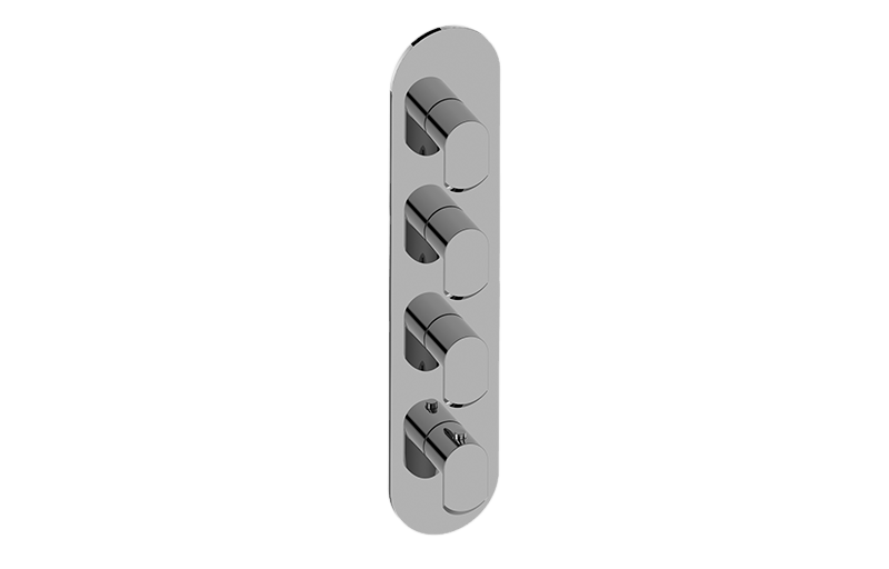 Graff G-8058-LM45E0-BK-T - Round M-Series Valve Trim With Four Handles