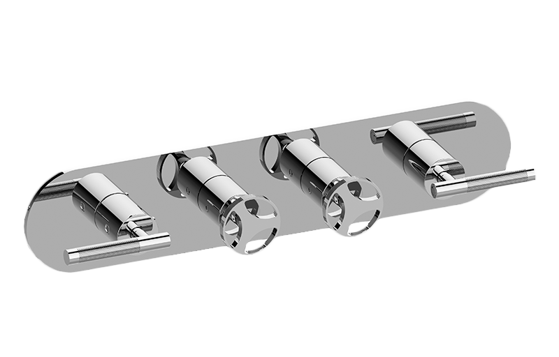 Graff G-8058HH-ALM57C19-UBB-T - Round M-Series Valve Trim With Four Handles (Horizontal Orientation)