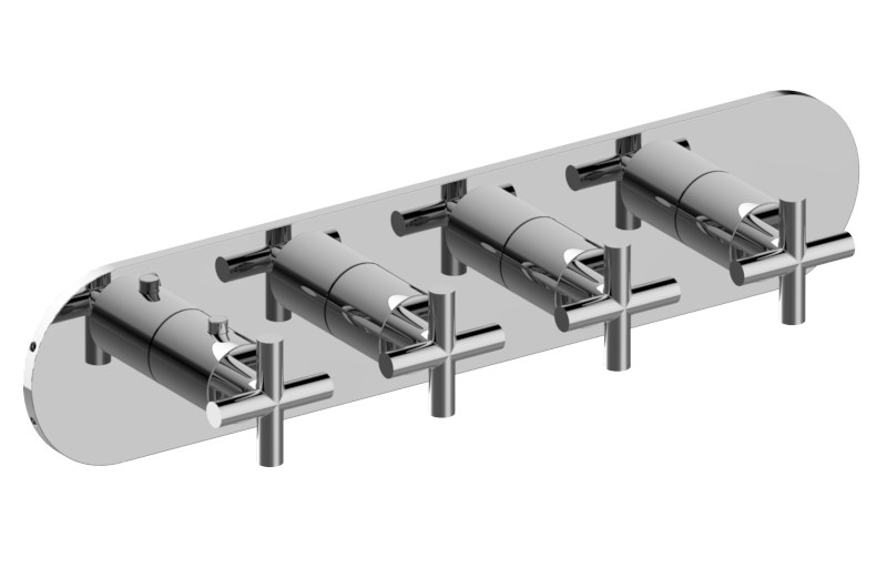 Graff G-8058HH-C17E0-UBB-T - Round M-Series Valve Trim With Four Handles (Horizontal Orientation)