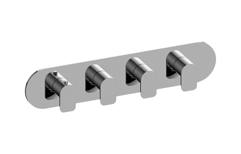 Graff G-8058H-LM42E0-AU-T - Round M-Series Valve Trim With Four Handles (Horizontal Orientation)