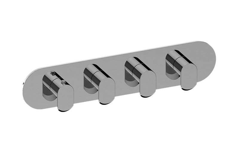 Graff G-8058H-LM45E0-AU-T - Round M-Series Valve Trim With Four Handles (Horizontal Orientation)