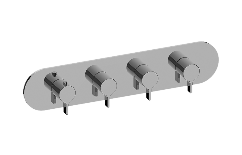 Graff G-8058H-LM46E0-AU-T - Round M-Series Valve Trim With Four Handles (Horizontal Orientation)