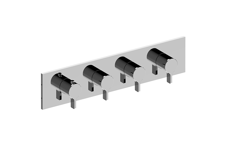 Graff G-8059H-LM46E0-BB-T - Square M-Series Valve Trim With Four Handles (Horizontal Orientation)