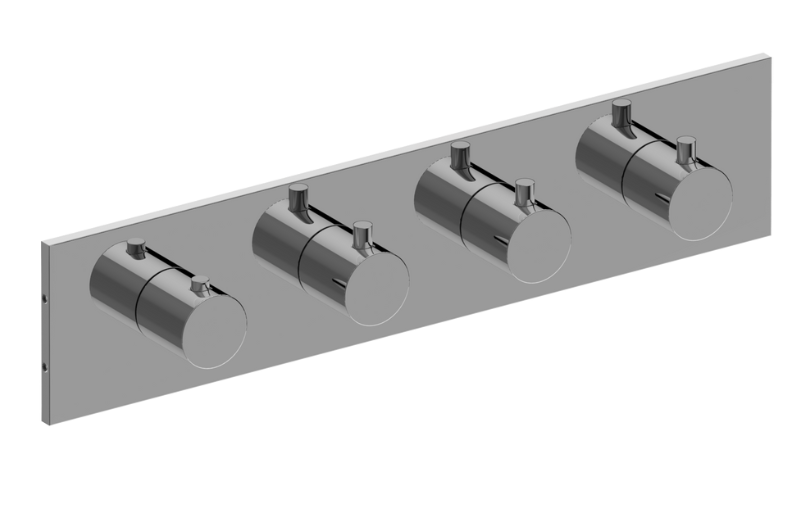 Graff G-8059H-RH0-AU-T - Square M-Series Valve Trim With Four Handles (Horizontal Orientation)