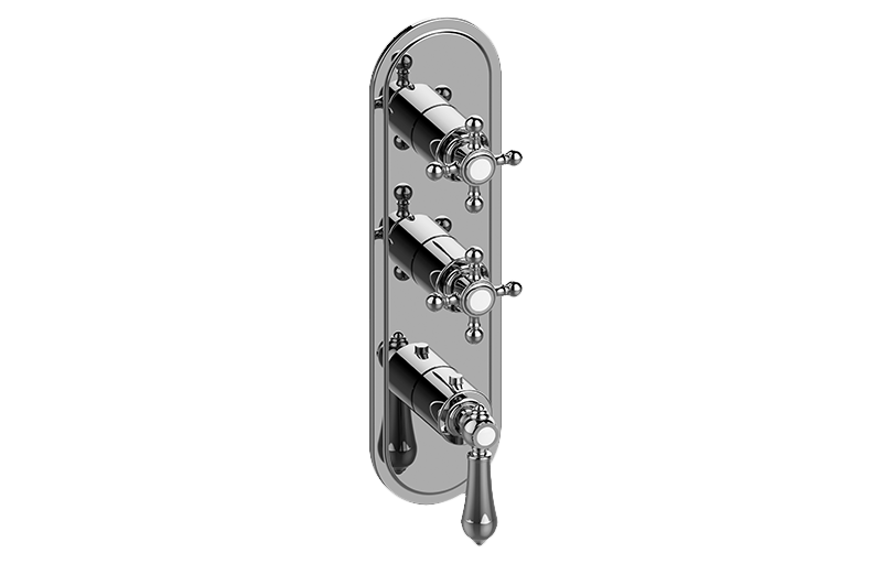 Graff G-8087-LM34C2-AU-T - Traditional M-Series Valve Trim With Three Handles