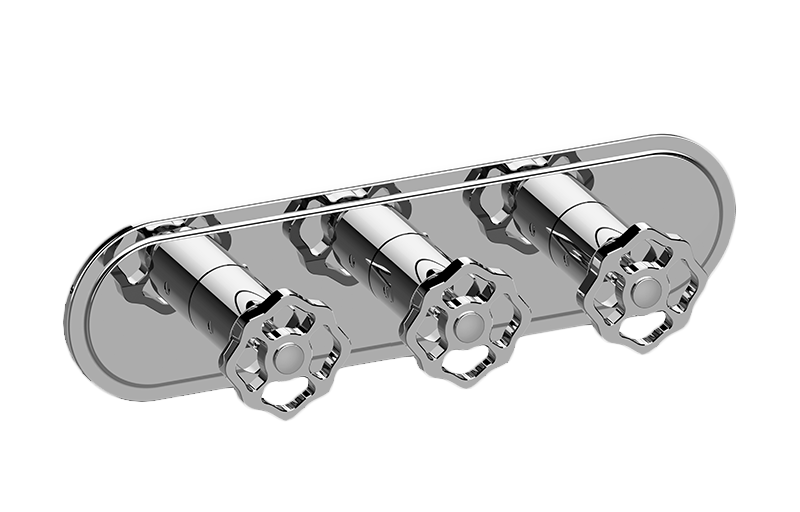 Graff G-8087H-C18E0-AU-T - Traditional M-Series Valve Trim With Three Handles (Horizontal Orientation)
