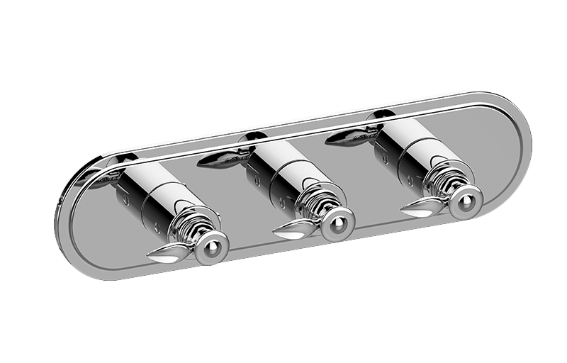 Graff G-8087H-LM14E0-AU-T - Traditional M-Series Valve Trim With Three Handles (Horizontal Orientation)