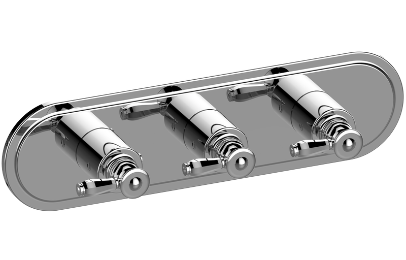 Graff G-8087H-LM63E0-AU-T - Traditional M-Series Valve Trim With Three Handles (Horizontal Orientation)
