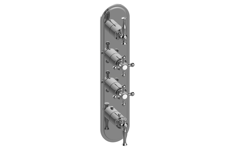 Graff G-8088-ALM22C2-BB-T - Traditional M-Series Valve Trim With Four Handles