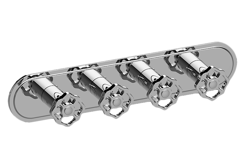 Graff G-8088H-C18E0-AU-T - Traditional M-Series Valve Trim With Four Handles (Horizontal Orientation)