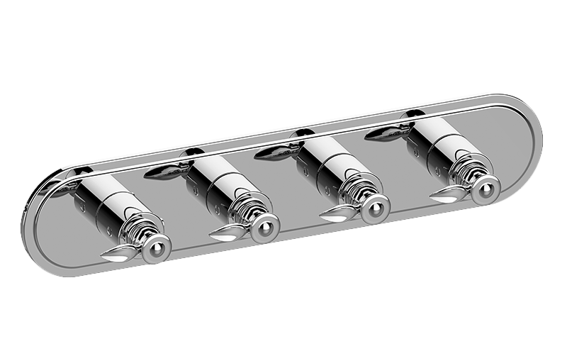 Graff G-8088H-LM14E0-AU-T - Traditional M-Series Valve Trim With Four Handles (Horizontal Orientation)
