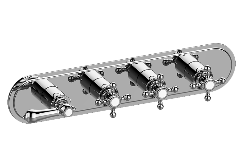 Graff G-8088H-LM34C2-AU-T - Traditional M-Series Valve Trim With Four Handles (Horizontal Orientation)