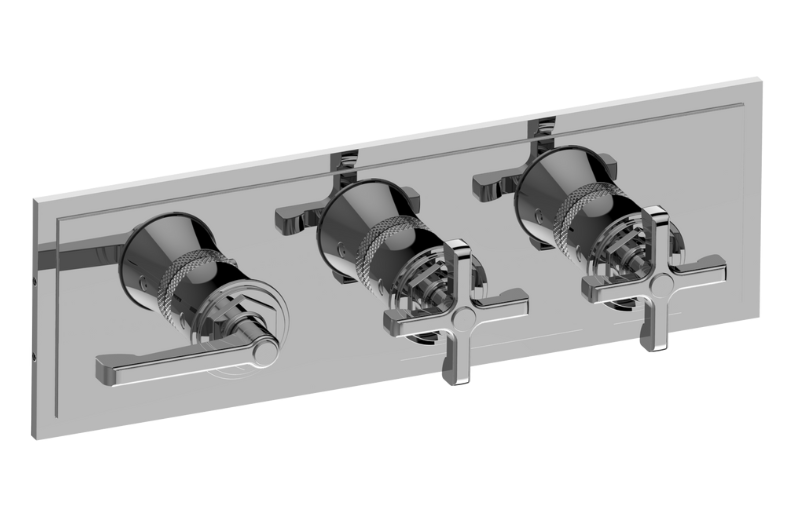 Graff G-8178HH-LM60C20-UBB-T - Finezza Due, Vignola M-Series Valve Trim With Three Handles (Horizontal Orientation)