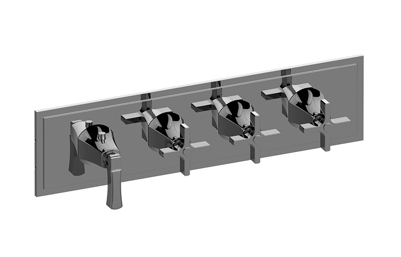 Graff G-8179H-1L3C-AU-T - Finezza Due, Vignola M-Series Valve Trim With Four Handles (Horizontal Orientation)