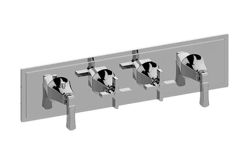 Graff G-8179H-2L2C-AU-T - Finezza Due, Vignola M-Series Valve Trim With Four Handles (Horizontal Orientation)