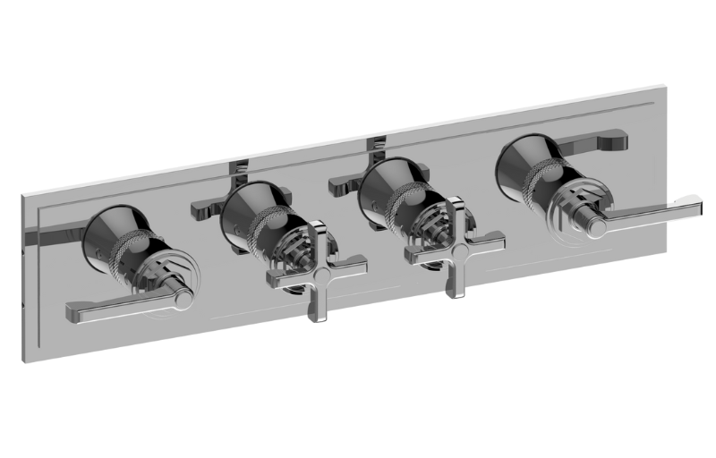 Graff G-8179HH-ALM60C20-UB-T - Finezza Due, Vignola M-Series Valve Trim With Four Handles (Horizontal Orientation)