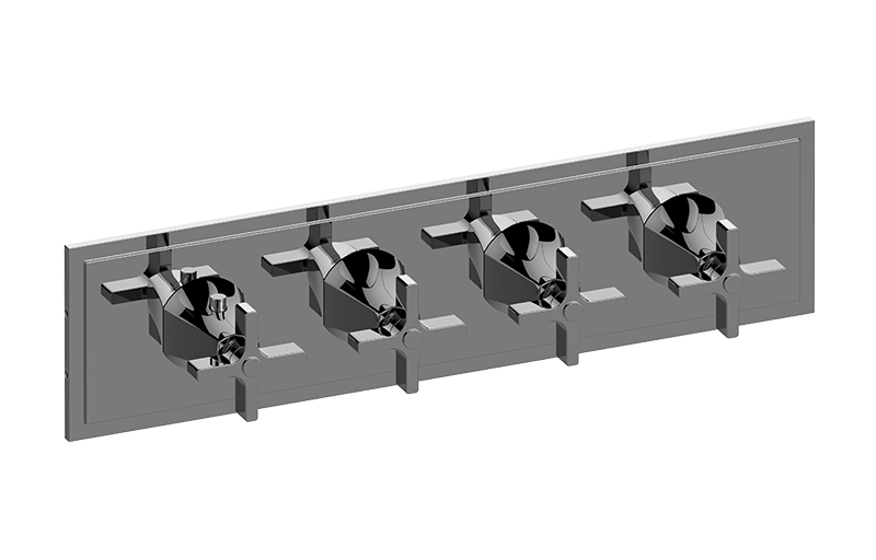 Graff G-8179H-C15E0-AU-T - Finezza Due, Vignola M-Series Valve Trim With Four Handles (Horizontal Orientation)