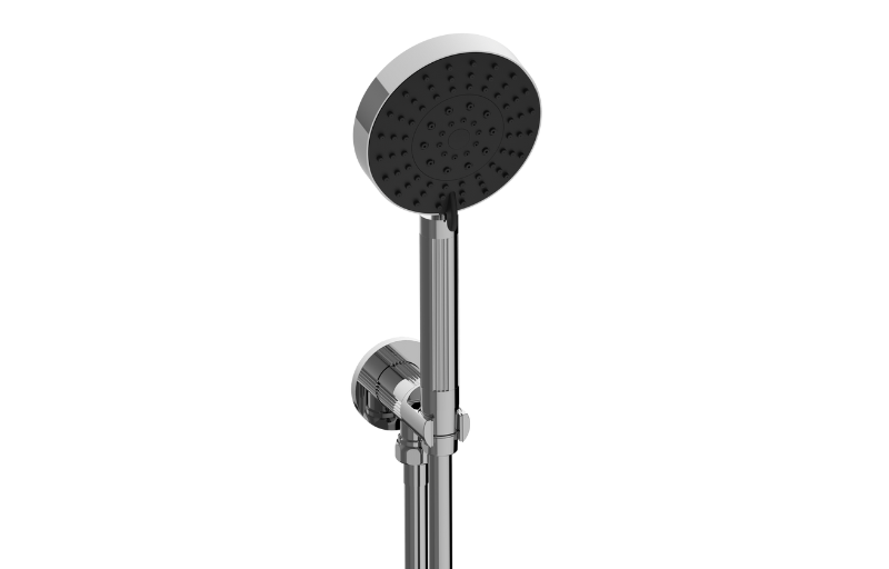 Graff G-8697CF-AU - Contemporary Handshower With Wall Bracket And Integrated Wall Supply Elbow Fluted Knurled