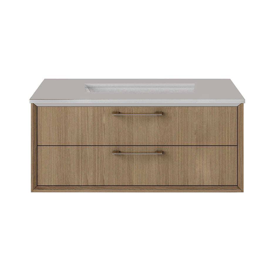 Lacava - Cabinet Of Wall-Mount Under-Counter Vanity Featuring One Drawer And Solid Surface Countertop With A Cut-Out For Undermount Sink (Pulls Included). Sink 5452Un Sold Separately. W:29 3/4", D: 21 7/8", H: 12".