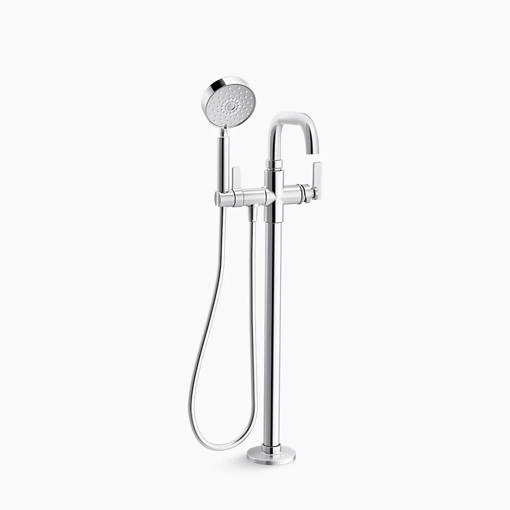 Kohler T35924-4-CP- Castia™ by Studio McGee Floor-mount bath filler trim with handshower