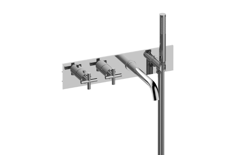 Graff GM7.690H-C17E0-BAU-T - Wall-Mounted M-Series Thermostatic System - Tub Spout And Handshower (Trim)