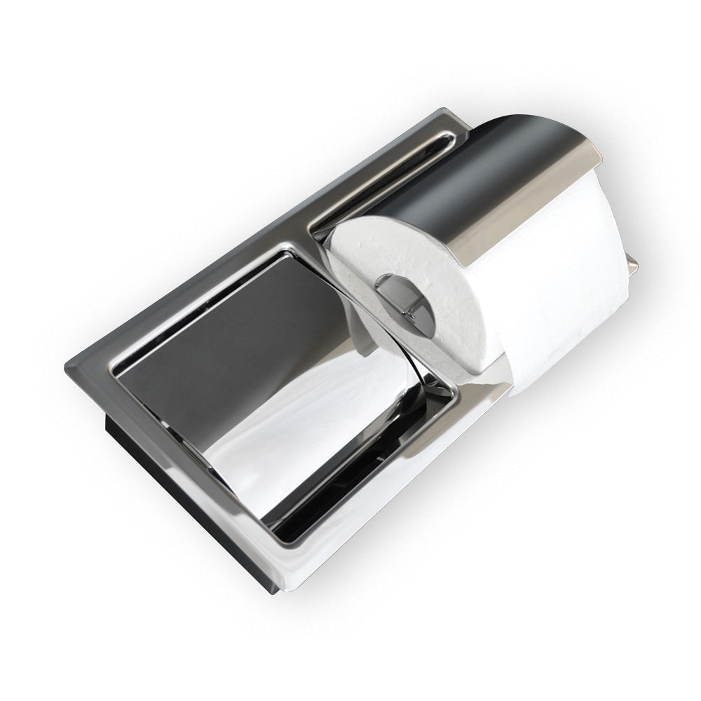 Lacava - Recessed Double Toilet Paper Holder Made Of Stainless Steel.W: 10 1/2” D: 4” H: 4 3/4”