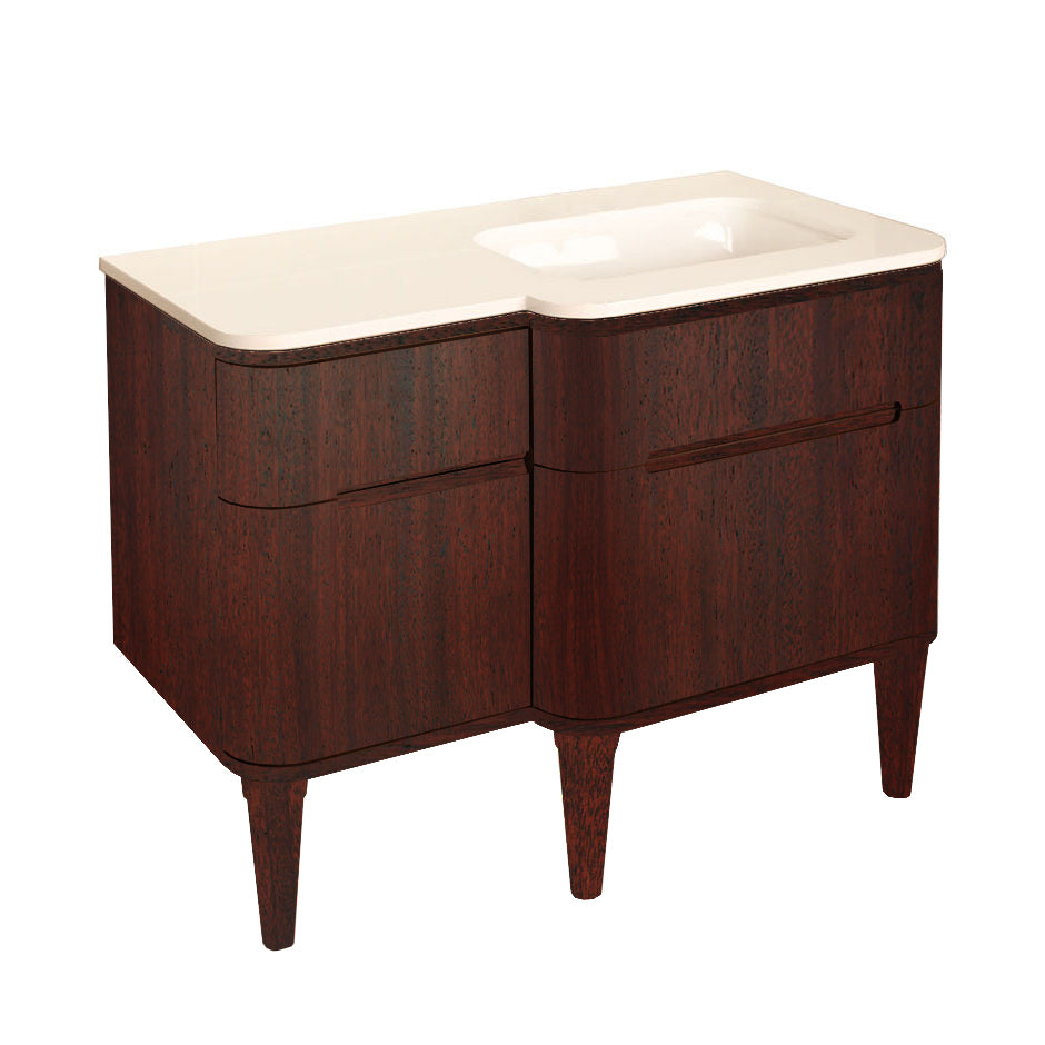 Lacava - Wall-Mount Under Counter Vanity With Three Routed Finger Pull Drawers . Bathroom Sink Is On The Right. H27 Leg, H274Rt And H270 Bathroom Sink Are All Sold Separately. W: 47 1/2", D:21 3/4", H: 22 1/4".