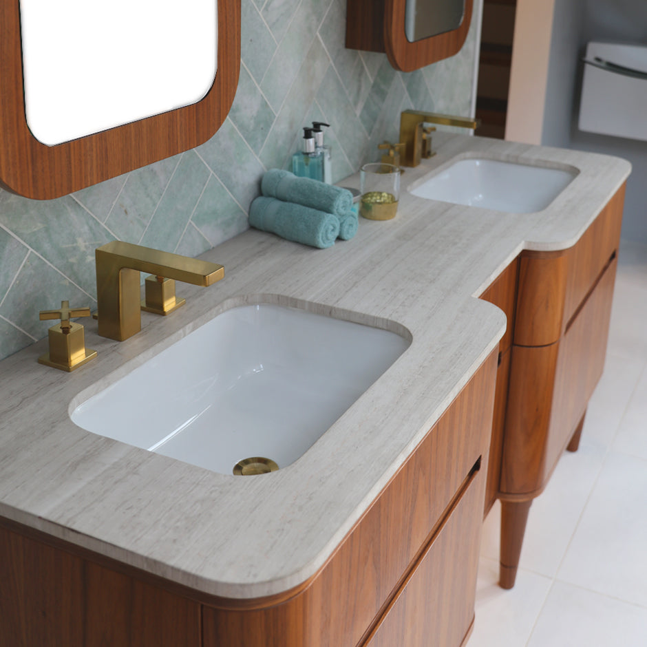 Lacava - Quartz Countertop For Vanity H275. W: 60", D: 22", H: 3/4". Available In 00-No Faucet Holes; 01-One Faucet Hole; 03-Three Faucet Holes In 8" Spread.