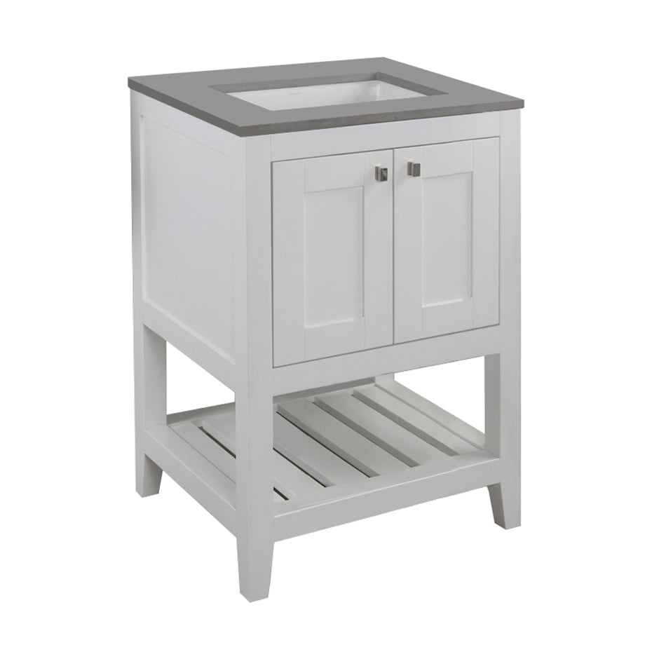 Lacava - Free Standing Under-Counter Vanity With Two Doors(Knobs Included) And Slotted Shelf In Wood. Under-Mount Sink 5452Un, Stone Countertop H281T Are Not Included. W: 23 1/2", D: 20 3/4", H: 34 1/4".