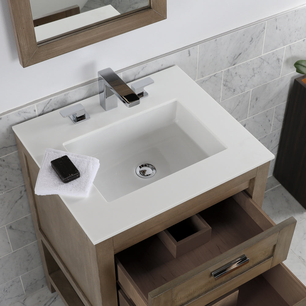 Lacava - Countertop For Vanity Stl-F-24A & B And Stl-W-24A & B, With A Cut-Out For Bathroom Sink 5452Un. W: 24", D: 21", H: 3/4"/