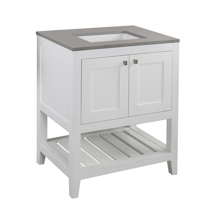 Lacava - Free Standing Under-Counter Vanity With Two Doors(Knobs Included) And Slotted Shelf In Wood. Under-Mount Sink 5452Un, Stone Countertop H282T Are Not Included. W: 29 1/2", D: 20 3/4", H: 34 1/4".
