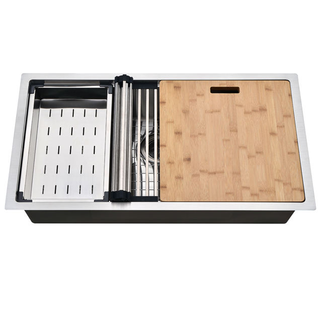 Workstation Kitchen Sink w/ Accessories (30" X 17" X 10") - FaucetExpress.ca