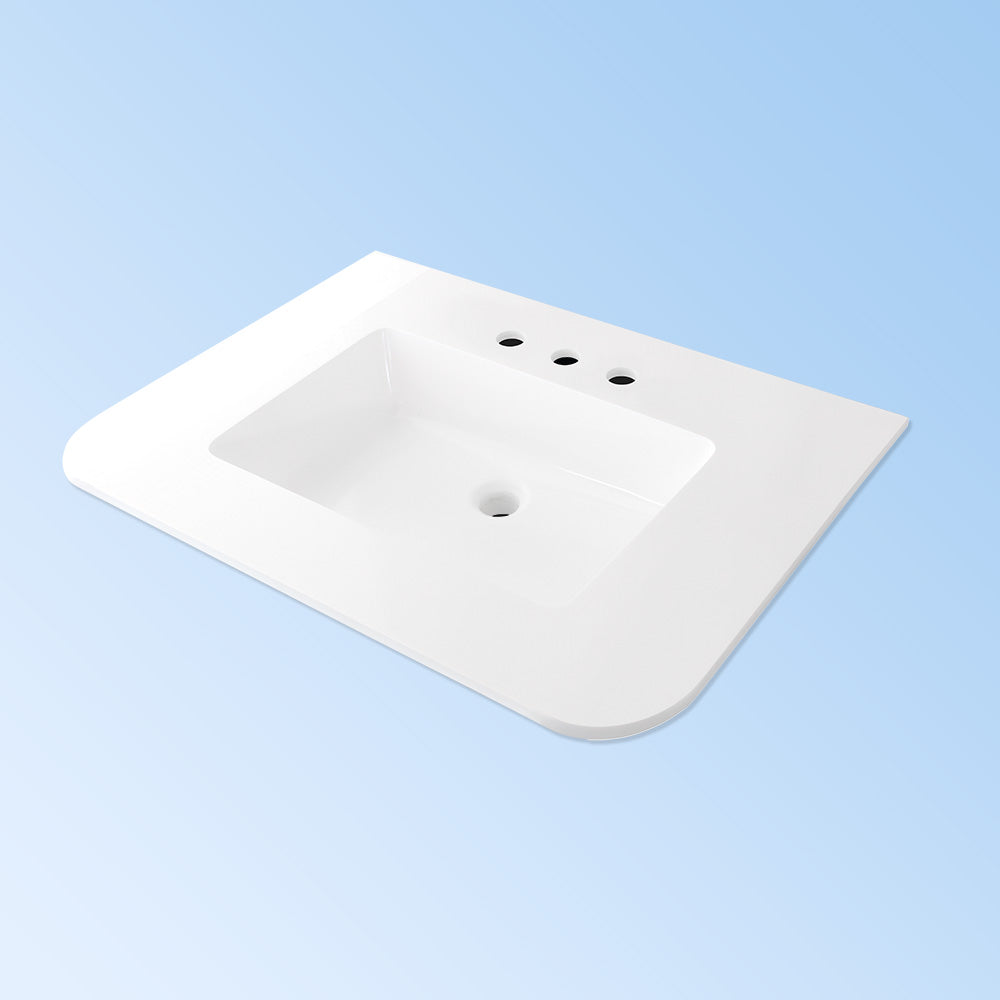 Lacava K30-FLT/K30-ELE-01-G - Vanity-Top Sink Made Of Solid Surface, With An Overflow. 1/2" Thick Backsplash Sold Separately. W: 30 ", D: 22", H: 6 1/2". 01 - One Faucet Hole. Compatible With Vanities Ele-W-30 And Flt-W-30.