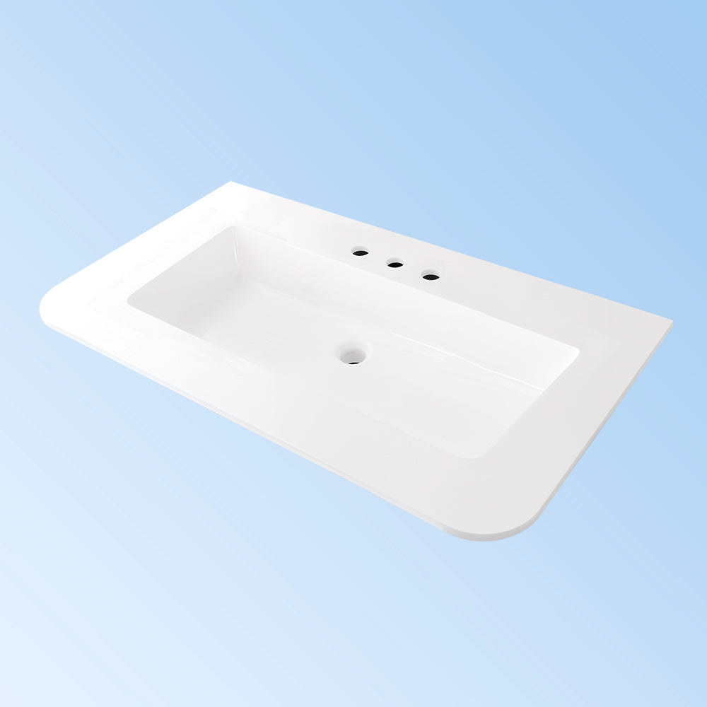 Lacava - Vanity-Top Sink Made Of Solid Surface, With An Overflow. 1/2" Thick Backsplash Sold Separately. W: 48 ", D: 22", H: 6 1/2". 00 - No Faucet Holes. Compatible With Vanity Flt-W-48S.