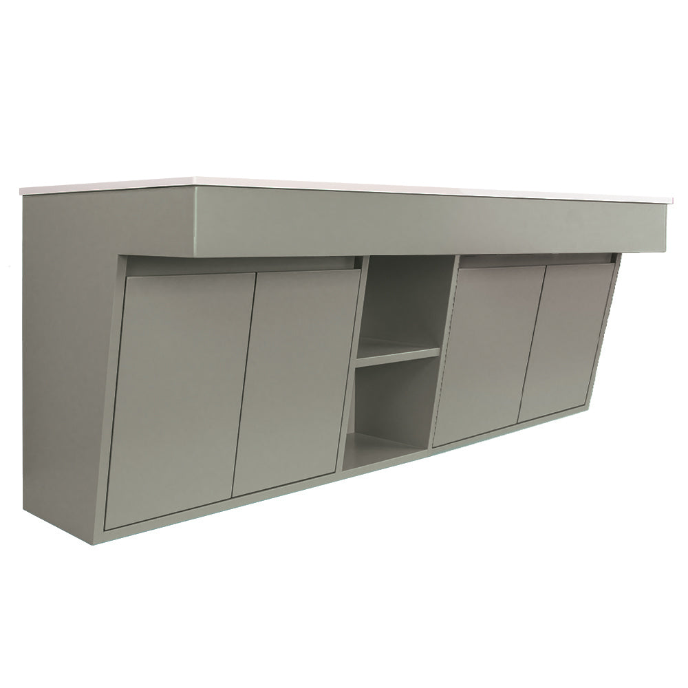 Lacava - Wall-Mount Vanity With Four Doors, One Cubby And Fingerpull Openings; Can Meet Federal Ada Requirments When Installed Correctly. 59-1/2"W, 21-3/4"D, 23-1/2"H