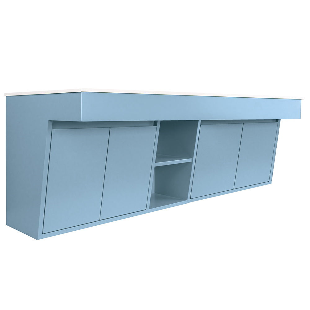 Lacava - Wall-Mount Vanity With Four Doors, One Cubby With Shelf And Fingerpull Openings; Can Meet Federal Ada Requirements When Installed Correctly. Vanity Top Sink K72 Sold Separately. 71-1/2"W, 21-3/4"D, 23-1/2"H