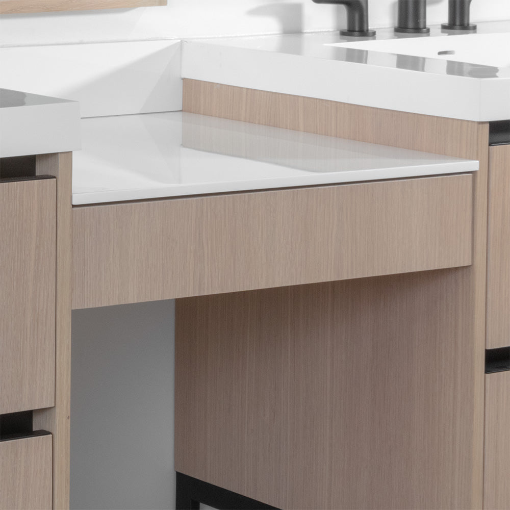 Lacava - Wall-Mounted Under-Counter Makeup Drawer With A Single Drawer Equipped With Removable Dividers For Customizable Organization. Countertop Kub-Mu-24T Sold Separately. W: 24", D: 20 7/8", H: 4 1/2"