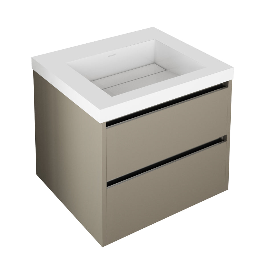 Lacava - Wall-Mount Under Counter Vanity With 2 Drawers And Notch In Back. H261T Sold Separately.W:23 3/4", D: 20 7/8", H:22".