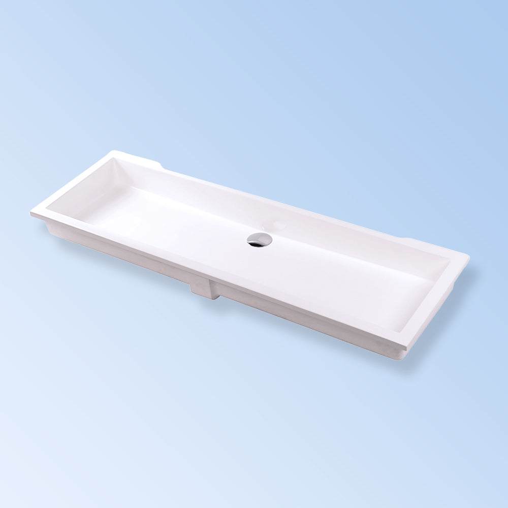 Lacava - Under-Counter Bathroom Sink Made Of Solid Surface With An Overflow. W: 47 1/2", D: 15", H:5 3/4"